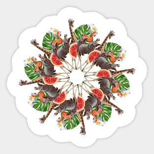 tropic animals mandala Sticker